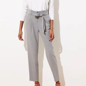 LOFT XXSP Grey Paperbag Pants